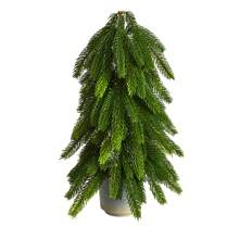 17-In Christmas Pine Artificial Tree In Decorative Planter - 綠色 - 查看 1