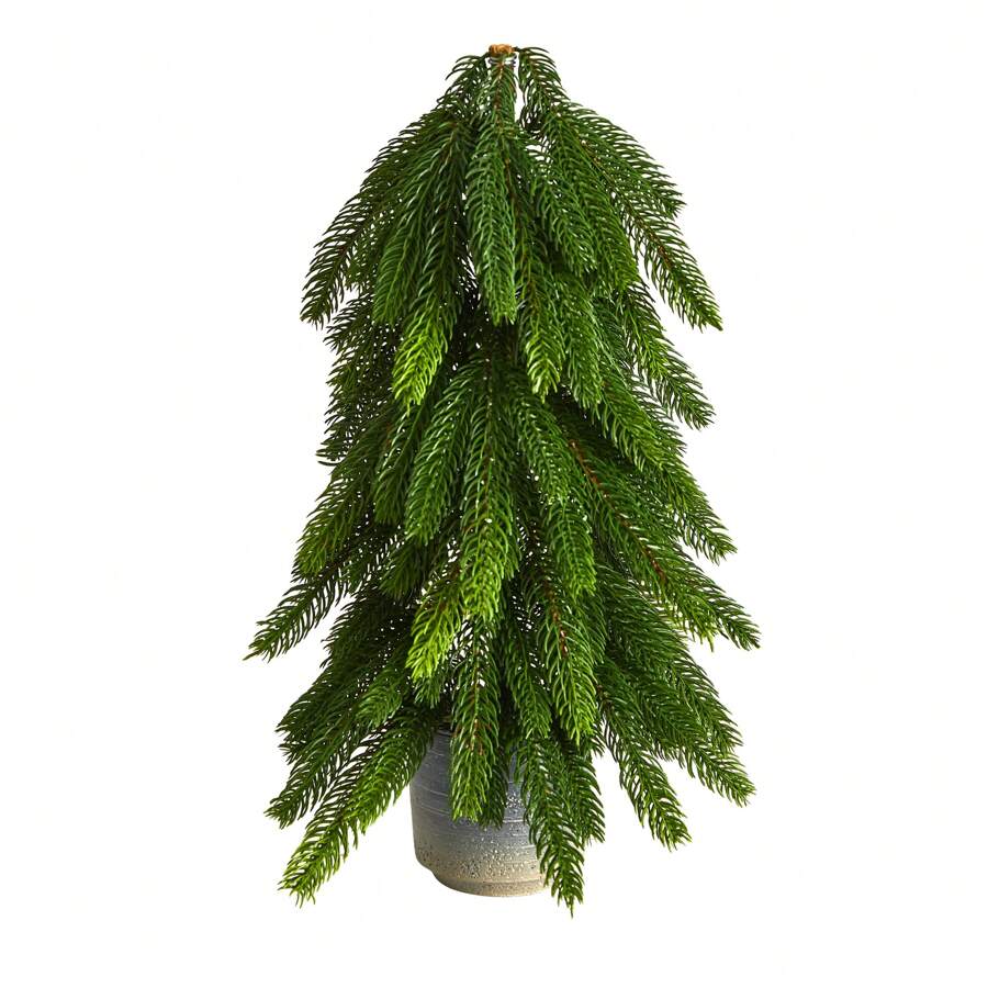 17-In Christmas Pine Artificial Tree In Decorative Planter - 綠色 - 查看 1