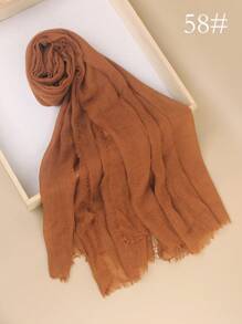 1 Chiếc Khăn Trùm Đầu Bằng Vải Crepe Màu Trơn Phong Cách Bohemian Cổ Điển, Khăn Trùm Đầu Hijab Đơn Giản Cỡ Lớn, Khăn Trùm Đầu Hàng Ngày Cho Phụ Nữ, Băng Đô Cho Mọi Mùa - Nhiều màu - Xem 19