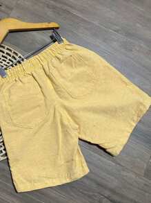 BOYS' BERMUDA SHORTS CHILDREN'S PREPPY FASHION NEW RELEASE - Yellow - View 2
