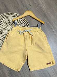 BOYS' BERMUDA SHORTS CHILDREN'S PREPPY FASHION NEW RELEASE - Yellow - View 3