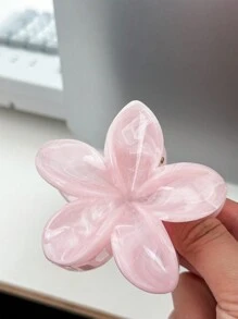 OUSEON Women's Pearlescent Plumeria Shaped Hair Clips,Lightweight Plastic Clamp, Fashionable And Elegant Solid Color Hair Claw,Hair Accessory For Everyday Wear,Casual Parties,Hair Grip Suitable For Hair Bundling, Valentine's Day Hair Jaw Clip Hair Clamps Hair Clutch Hair Catcher Clip, School Stuff, College Fall Winter Flower Claw Clip Hair Accessories For Women For Vacation Outfits Woman