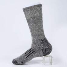Calcetines de lana merina para hombres y mujeres, calcetines térmicos cálidos para botas y senderismo - gris claro - Ver 4