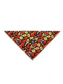 1buc/Set Esarfă de modă cu model unic de craniu, fantomă, dovleac - bavetă și accesoriu decor pentru câini și pisici, stil drăguț pentru animale de companie, design triunghi, detaliat, decor multifuncțional, alternativă la gulerul pentru animale de companie, potrivit pentru Halloween/toamnă - Multicolor - Vizualizare 12