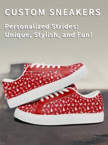 1 Pair Of Christmas Gifts Custom Sneakers With Name, Personalized Santa Photo Sneakers, Custom Name Holiday Sneakers, Custom Sneakers With Festive Design, Unique Photo Sneakers, Personalized Sneakers For Him And Her, Custom Casual Sneakers , Perfect Christmas Gift For Mom/Dad/Her/Him/Girlfriend/Boyfriend/Wife/Husband/Friend. - White - View 4