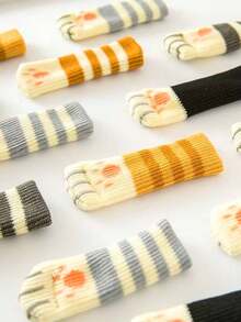 Set de 4 fundas para patas de sillas y mesas con diseño de garras de gato, antidesliznates y silenciosas, de punto doble grosor para muebles