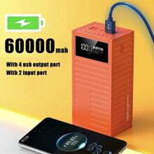 Power Bank Batería Portátil 60000mah Carga Rápida LED Pantalla DIGITAL Con salida 4usb Para iPhone Android - Multicolor - Ver 4