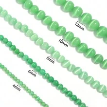 1 件装绿色猫眼石散珠适用于 DIY 项链首饰手链配件 - 綠色 - 查看 6
