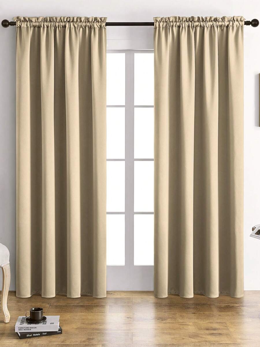 1 pieza Cortinas filtradoras de luz interior, cortinas con bolsillo para barra, para dormitorio/sala de estar/decoración del hogar, elegante, colgante natural