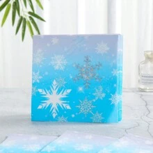 Schneeflocken Party Zubehör Set, Verlaufende Schneeflocken Einwegpapier Teller und Servietten, Party Dekorationen - Einweg Schneeflocken Party, Geburtstag, Feier Dekorations Geschenke, Weihnachten - Verschiedenfarbig - Übersicht 6