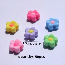 30颗/50颗13毫米亚克力珠,多色花朵混色撞色梅花手链,手机挂绳DIY - 彩色 - 查看 6
