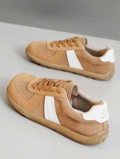 New 2024 Autumn/Winter Women Thick Sole Platform Sneakers, Casual Color-Block, Comfortable Sports Shoes