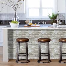 1Roll Faux Brick Wallpaper Peel And Stick Wallpaper 17.71" X196.8in/ 118.11in/39.3in Stone Wallpaper Brick Contact Paper Self-Adhesive Removable Decorative Wall Paper For Wall Kitchen Backsplash Bedroom Living Room Wall Stickers Furniture Renovation Waterproofing DIY Easy To Install, Renovation Stickers Peel Wall Panels, Wall Paper, Wallpapers, Spring Decoration Items Refresh Your Home, Rama Decoration Stickers Gifts Birthday Graduation - Light Grey - View 8