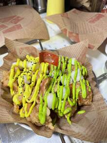 50 件装方形空气炸锅烤盘纸、烤盘纸、油炸食品吸水纸、烧烤肉挡板不粘烤盘纸、英国吸油纸 - 彩色 - 查看 3