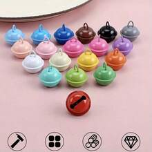 6/10/20 件糖果色金属小铃铛吊坠饰品，DIY 钥匙扣配件，圣诞树装饰铃铛吊坠工艺用品，适用于宠物铃铛、狗猫项圈饰品，声音清晰防丢失 - 混色 - 查看 5