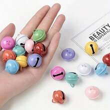 6/10/20 件糖果色金属小铃铛吊坠饰品，DIY 钥匙扣配件，圣诞树装饰铃铛吊坠工艺用品，适用于宠物铃铛、狗猫项圈饰品，声音清晰防丢失 - 混色 - 查看 8