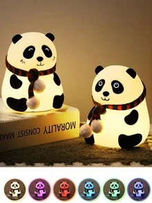 1 Đèn ngủ LED hình gấu trúc dễ thương hình động vật hoạt hình bằng silicon Đèn ngủ hẹn giờ có thể sạc lại bằng USB để trang trí phòng ngủ Quà tặng ngày lễ cho Lễ Tạ ơn Giáng sinh - Nhiều màu - Xem 2