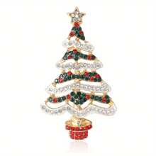 水晶圣诞树胸针，时尚欧美合金水钻手工胸针圣诞礼物 - 聖誕樹胸針 - 查看 14