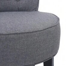 LIVINGANDHOME Living And Home Velvet Vanity Stool With Thick Cushion - Light Grey - View 10