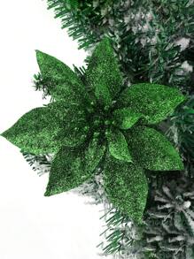 10/20 chiếc đồ trang trí cây thông Noel bằng hoa có kẹp, hoa Giáng sinh nhân tạo dùng để trang trí tiệc Giáng sinh và năm mới, vòng hoa - màu xanh lá - Xem 3