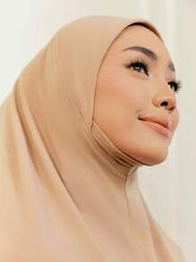 1 Stück Damen Einfarbiges Jersey Praktischer Muslimischer Pullover Hijab, Herbst/Winter zum Anziehen - Verschiedenfarbig - Übersicht 23