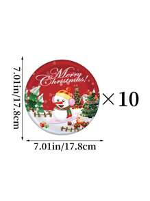 1 件圣诞礼物派对餐具套装 - 雪人主题纸盘和杯子，用于庆祝圣诞礼物假期，适合 1-10 人的家庭、派对和聚会 - 易于清洁和重复使用 - 非常适合圣诞礼物、感恩节和新年聚会（10 件装） - 彩色 - 查看 12