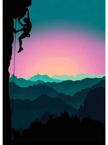 1 件抽象攀岩探险海报和印刷品帆布画山太阳墙壁艺术画适用于客厅家居装饰无框架 - 彩色 - 查看 25