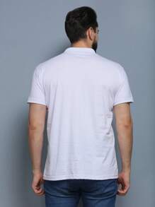 BOOS Men's Polo Collar Short Sleeve T-Shirt - 白色 - 查看 2