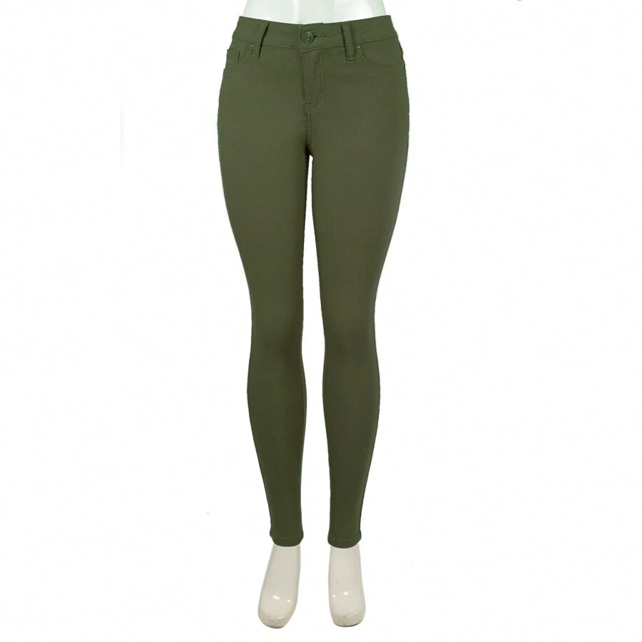Women's Hyper Stretch Color Skinny Pants - 橄欖綠 - 查看 1