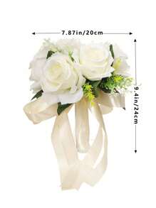 1 pezzo nuziale damigella d'onore mano mazzo fatto con puro colore seta rose , ideale per , matrimonio , e fotografia