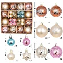 Weihnachtskugeln, bemalte asymmetrische Papierbox 3-6cm Set, Weihnachtsdekoration, Bauteil mit Galvanisierung Kugel Anhänger Weihnachtsgeschenk Weihnachtsschachteln für Geschenke Weihnachtsset, Heimdekoration - Verschiedenfarbig - Übersicht 9