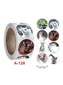 500 张/包可爱卡通动物贴纸 - 新奇卡通宠物贴纸，尺寸 2.5 厘米，装饰贴纸，非粘性奖励/表扬贴纸，创意图案，多种颜色 - 彩色 - 查看 6