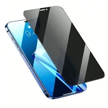 2pcs Black Anti-Spy Tempered Glass Screen Protector, Compatible With IPhone 17 Pro Max / 6S / 6P / 6SP / 7G / 7P / 8G / 8P / X / XS / XR / XS Max / 11 / 12 / 13 / 14 / 15 / 16 / Pro / Plus / Mini / Pro Max, Anti-Shock, Anti-Dust, Anti-Fingerprint, Full Coverage High-Quality Display Film. - Black - View 2