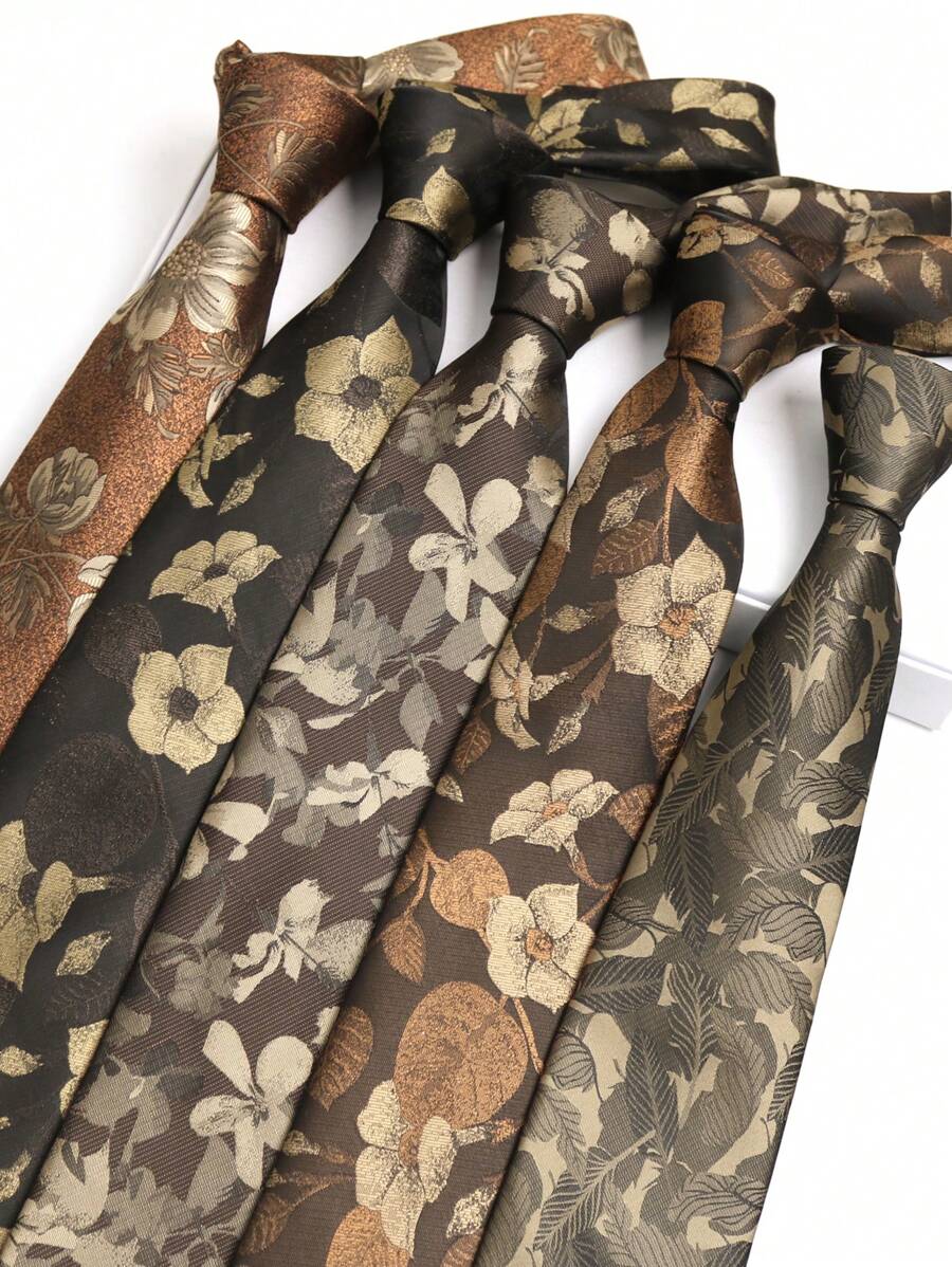 1 chiếc áo sơ mi polyester họa tiết sọc và hoa, chất liệu mềm mại, thích hợp mặc vào mùa xuân/hè/thu/đông cho nam - Nhiều màu - Xem 1