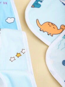 5 قطع من المرايل المخملية الكريستالية المقاومة للماء بنمط عشوائي مع مريلة على شكل حرف U للطفل