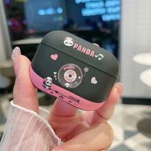 Vỏ tai nghe hình gấu nhạc tương thích với Airpods Pro 2, Vỏ silicon tương thích với Airpods 1/2/3, Vỏ tai nghe Bluetooth không dây Airpods Pro mềm cho thế hệ thứ 3 mới - màu đen - Xem 4