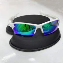 Unisex Sports Anti-UV Polarized Sunglasses - White and Green - View 2