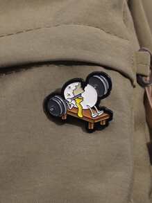 1pc Weightlifting Broken Egg Enamel Pin Custom Funny Cute Metal Brooches Lapel Backpack Badge Jewelry Accessories Gift For Friends - Multicolor - View 6