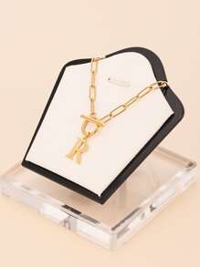 1 chiếc vòng cổ mặt chữ bằng thép không gỉ thời trang và độc đáo, món quà hoàn hảo cho bạn bè - chữ OT vàng - Xem 15