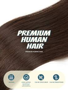 10pcs Mini Tape-In Hair Extensions, Real Human Hair, #2 Dark Brown, 14-22 Inches, Remy Human Hair, Double-Sided Invisible Tape-In Extensions - S2 - View 6