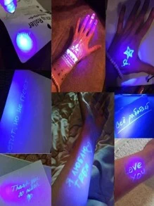 1/5pcs-Random Color Glowing Magic Invisible Marker Light Ballpoint Pen Secret Message Magic Pen Decorate Christmas Essentials, Christmas Gifts - Multicolor - View 2