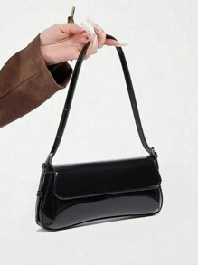 Women's Shoulder Bag, Minimalist Handbag, Burgundy Small Bag, Baguette Bag, Simple Shoulder Bag, Burgundy Underarm Bag, Top Handle Bag, Y2K Chic Bag