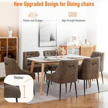 Set Of 2 Dining Chairs With Metal Feet, Modern Kitchen Chairs With Backrest, Dining/Living Room Lounge Chairs - Olive Green - View 3