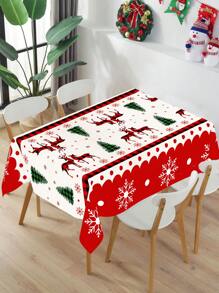 Schneeflocken und Weihnachtsbäume