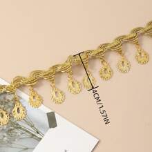 2 Yards Gold Round Hanging Tassel Jewelry Accessories Hat Decor Pendant Rhinestone DIY Clothing Ornament Material - Multicolor - View 2