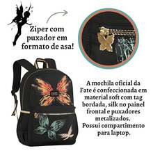 Black Youth Backpack Reinforced School Backpack With Space For Notebook Fairy Fate Winx Clio Style - màu đen - Xem 4