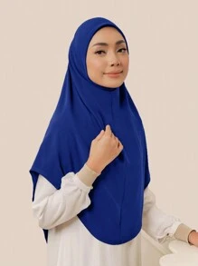 1 Stück Damen Einfarbiges Jersey Praktischer Muslimischer Pullover Hijab, Herbst/Winter zum Anziehen - Verschiedenfarbig - Übersicht 14