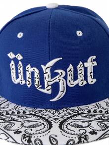 1pc Paisley Pattern Letter Street Casual Bohemian Polyester Printed Patchwork Embroidered Windproof UV Protection Hip Hop Snapback Cap, Versatile Unisex Baseball Hat, All Season - Hip-hop Cap - View 8