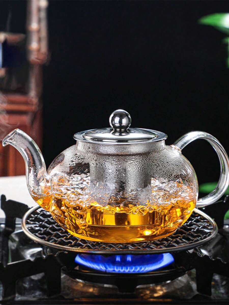 Set de 2 teteras de vidrio borosilicatado con infusor de malla de acero, tetera transparente resistente al calor - transparente - Ver 1