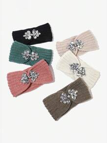 Bandă de păr elegantă, casual, drăguță, tricotată din poliester, sport, elastică, caldă, cu model de litere, pentru femei, bandă de păr cu turban de Ziua Îndrăgostiților pentru toamnă și iarnă, bandă de păr cu bandă de păr de toamnă, accesorii de păr pentru femei, pentru ținute de vacanță, eșarfă elegantă pentru femei, bandană moale, pentru cap - A - Vizualizare 10